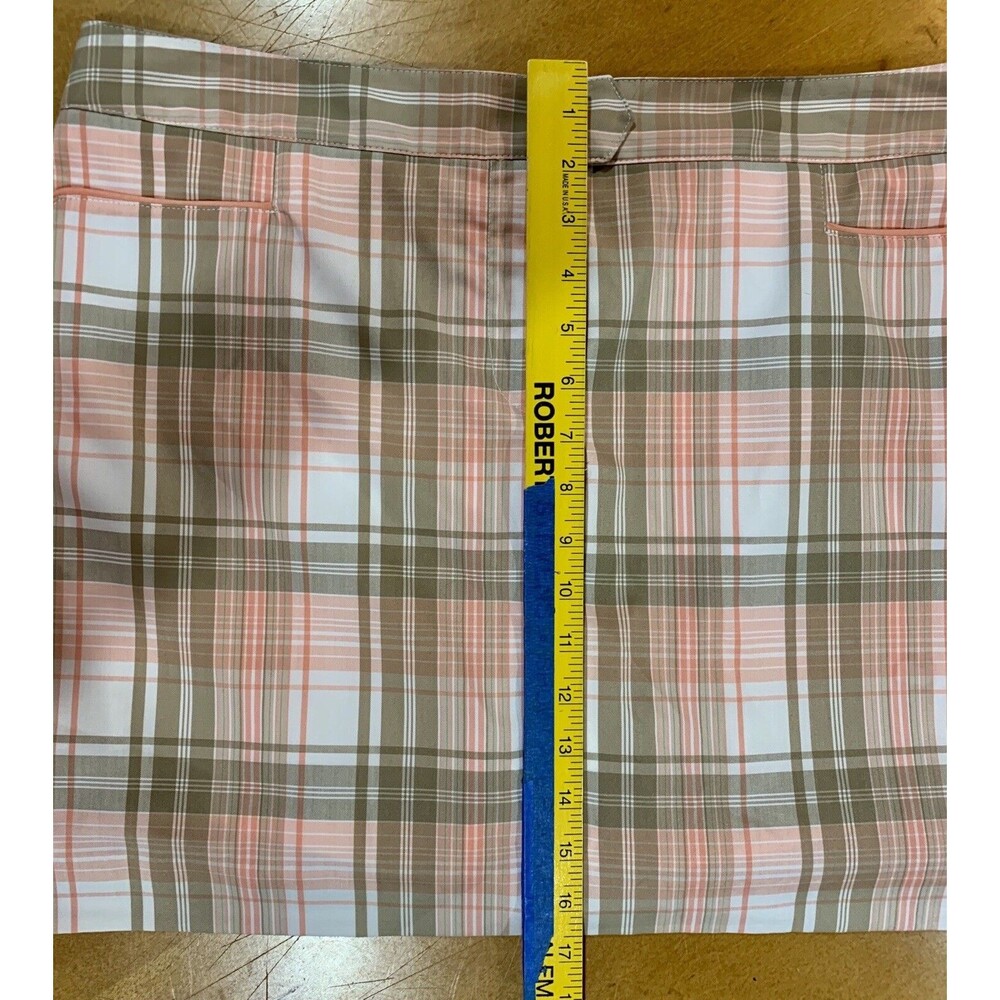 Izod Womens Size 12 XFG Stretch Pink and Tan Plaid Golf Skirt New without Tags - Picture 9 of 10